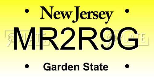 MR2R9G New Jersey License Plate