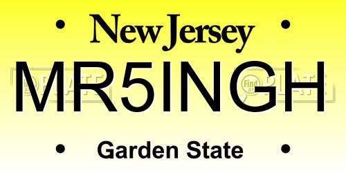 MR5INGH New Jersey License Plate