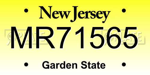 MR71565 New Jersey License Plate