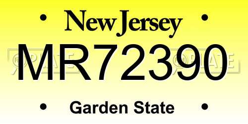 MR72390 New Jersey License Plate