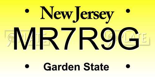 MR7R9G New Jersey License Plate