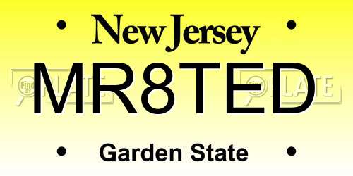 MR8TED New Jersey License Plate