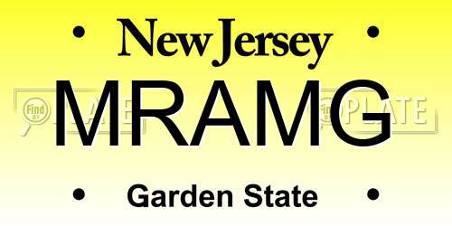 MRAMG New Jersey License Plate