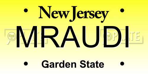MRAUDI New Jersey License Plate