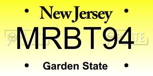 MRBT94 New Jersey License Plate