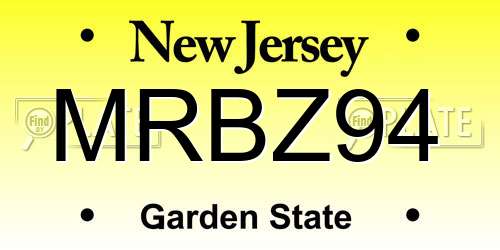 MRBZ94 New Jersey License Plate