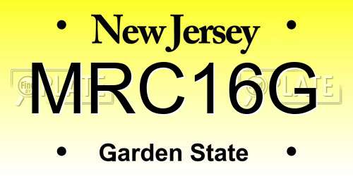 MRC16G New Jersey License Plate