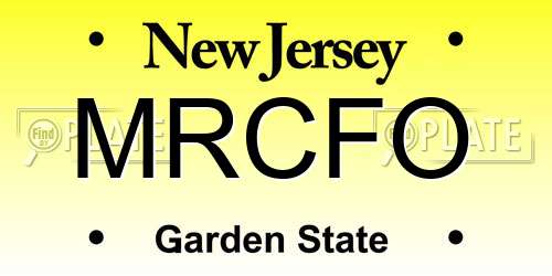 MRCFO New Jersey License Plate