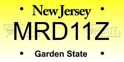 MRD11Z New Jersey License Plate