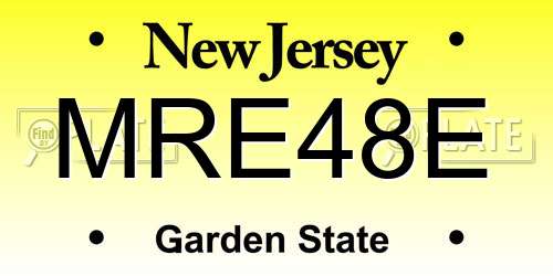 MRE48E New Jersey License Plate