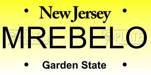 MREBELO New Jersey License Plate