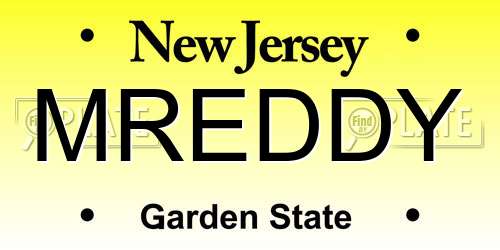 MREDDY New Jersey License Plate