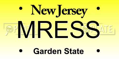 MRESS New Jersey License Plate