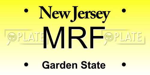 MRF New Jersey License Plate