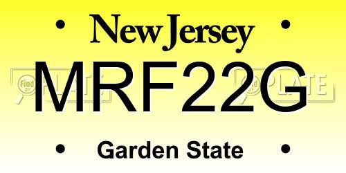 MRF22G New Jersey License Plate