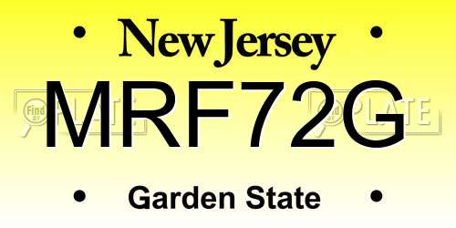 MRF72G New Jersey License Plate