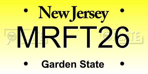 MRFT26 New Jersey License Plate