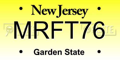 MRFT76 New Jersey License Plate