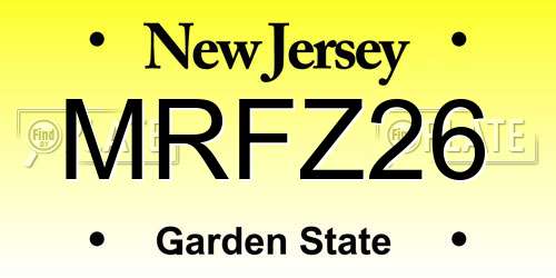 MRFZ26 New Jersey License Plate