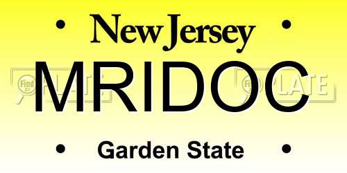 MRIDOC New Jersey License Plate