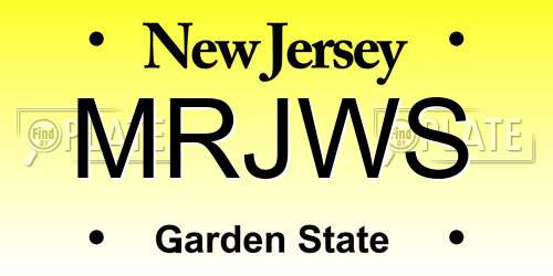 MRJWS New Jersey License Plate