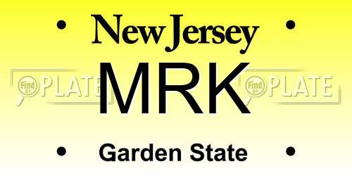 MRK New Jersey License Plate