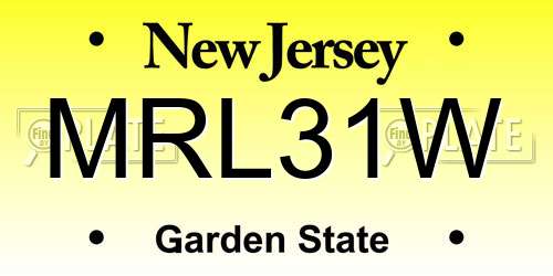 MRL31W New Jersey License Plate