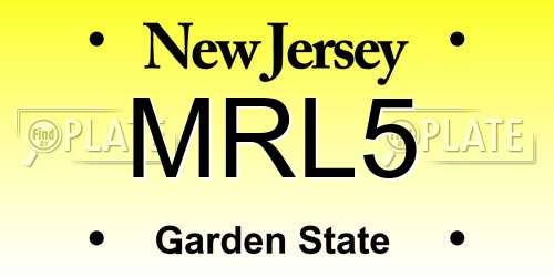 MRL5 New Jersey License Plate