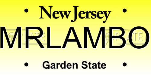 MRLAMBO New Jersey License Plate
