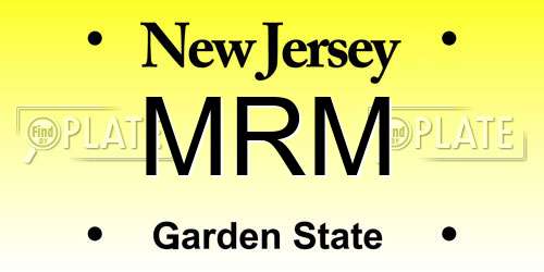 MRM New Jersey License Plate