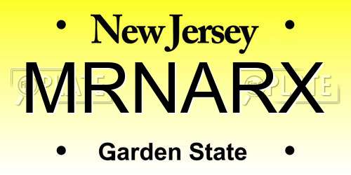 MRNARX New Jersey License Plate