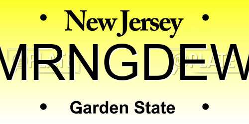 MRNGDEW New Jersey License Plate