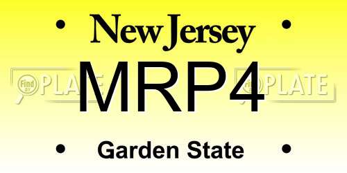 MRP4 New Jersey License Plate