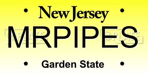 MRPIPES New Jersey License Plate