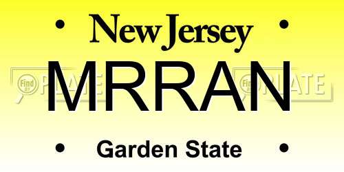MRRAN New Jersey License Plate