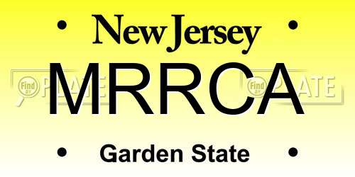 MRRCA New Jersey License Plate