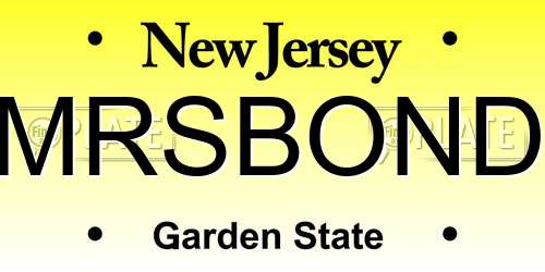 MRSBOND New Jersey License Plate