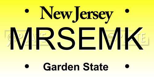 MRSEMK New Jersey License Plate