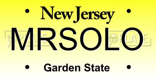 MRSOLO New Jersey License Plate