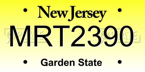 MRT2390 New Jersey License Plate