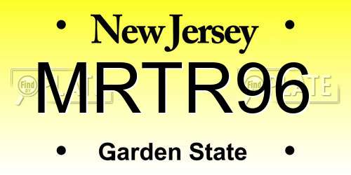 MRTR96 New Jersey License Plate