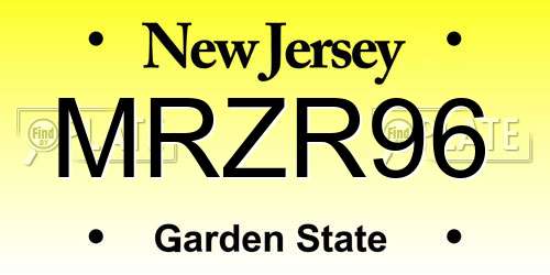 MRZR96 New Jersey License Plate