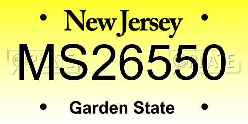 MS26550 New Jersey License Plate