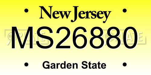 MS26880 New Jersey License Plate