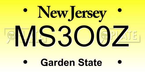 MS3O0Z New Jersey License Plate