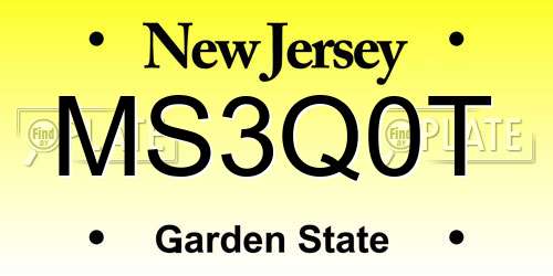 MS3Q0T New Jersey License Plate