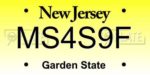 MS4S9F New Jersey License Plate