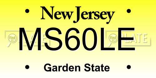 MS60LE New Jersey License Plate