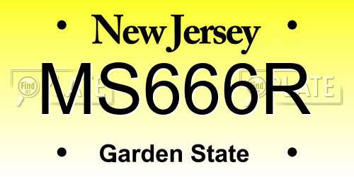 MS666R New Jersey License Plate