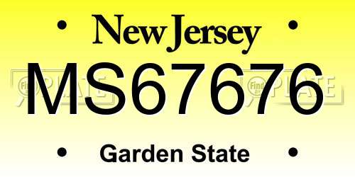 MS67676 New Jersey License Plate